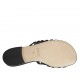 Sabot infradito con borchie da donna in pelle nera tacco 1 - Misure disponibili: 33, 34, 42, 43, 44, 45