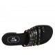 Sabot infradito con borchie da donna in pelle nera tacco 1 - Misure disponibili: 33, 34, 42, 43, 44, 45