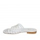 Sabot infradito con borchie da donna in pelle bianca tacco 1 - Misure disponibili: 33, 34, 42, 43, 44, 45