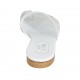 Sabot infradito con borchie da donna in pelle bianca tacco 1 - Misure disponibili: 33, 34, 42, 43, 44, 45