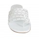 Sabot infradito con borchie da donna in pelle bianca tacco 1 - Misure disponibili: 33, 34, 42, 43, 44, 45
