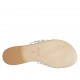 Sabot infradito con borchie da donna in pelle bianca tacco 1 - Misure disponibili: 33, 34, 42, 43, 44, 45