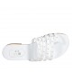 Sabot infradito con borchie da donna in pelle bianca tacco 1 - Misure disponibili: 33, 43, 44, 45