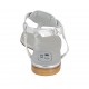 Woman's thong sandal with strap in silver laminated printed leather heel 1 - Available sizes:  33, 34, 42, 43, 44