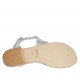 Woman's thong sandal with strap in silver laminated printed leather heel 1 - Available sizes:  33, 34, 42, 43, 44