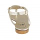 Sandalia infradedo para mujer con cinturon en piel estampada laminada platino tacon 1 - Tallas disponibles:  33, 42, 43, 44, 45