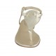 Woman's thong sandal with strap in platinum laminated printed leather heel 1 - Available sizes:  33, 42, 43, 44, 45