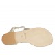 Woman's thong sandal with strap in platinum laminated printed leather heel 1 - Available sizes:  33, 42, 43, 44, 45