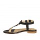 Sandalo infradito da donna in pelle nera e maculato con cinturino tacco 1 - Misure disponibili: 34, 42, 43, 44, 45