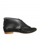 Scarpa aperta da donna con cerniera in pelle forata nera tacco 1 - Misure disponibili: 43