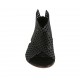 Woman's open shoe with zipper in black pierced leather heel 1 - Available sizes:  43