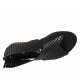 Scarpa aperta da donna con cerniera in pelle forata nera tacco 1 - Misure disponibili: 43