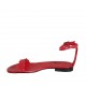 Woman's open shoe with strap in red leather heel 1 - Available sizes:  33, 34, 42, 43, 44, 45