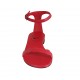 Woman's open shoe with strap in red leather heel 1 - Available sizes:  33, 34, 42, 43, 44, 45