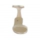 Woman's open shoe with strap in platinum laminated leather heel 1 - Available sizes:  33, 43, 44
