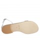 Zapato abierto con cinturon para mujer en piel laminada plateada tacon 1 - Tallas disponibles:  33, 34, 42, 43, 44, 45