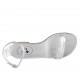 Zapato abierto con cinturon para mujer en piel laminada plateada tacon 1 - Tallas disponibles:  33, 34, 42, 43, 44, 45