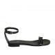 Woman's open shoe with strap in black leather heel 1 - Available sizes:  33, 43, 44