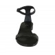 Zapato abierto con cinturon para mujer en piel negra tacon 1 - Tallas disponibles:  33, 43, 44