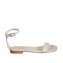 Woman's open shoe with strap in beige leather heel 1