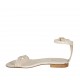 Woman's open shoe with strap in beige leather heel 1 - Available sizes:  34, 42, 43, 44, 45