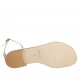 Chaussure ouverte pour femmes avec courroie en cuir beige talon 1 - Pointures disponibles:  34, 42, 43, 44, 45