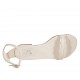 Woman's open shoe with strap in beige leather heel 1 - Available sizes:  34, 42, 43, 44, 45