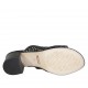 Sandalia para mujer con elastico en piel trensada negra tacon 4 - Tallas disponibles:  33, 42, 43, 44
