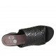 Sabot da donna con elastico in pelle intrecciata nera tacco 4 - Misure disponibili: 33, 42, 43, 44