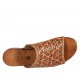 Woman's mules with elastic band in multicolored braided leather heel 2 - Available sizes:  34, 43