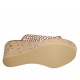 Mule ouvert pour femmes en cuir tressé multicouleur avec plateforme et talon compensé 7 - Pointures disponibles:  32, 33, 34, 42, 43, 44