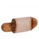 Offene Damenpantoletten aus buntem geflochtenem Leder mit Plateau und Keilabsatz 7 - Verfügbare Größen:  32, 33, 34, 42, 43, 44