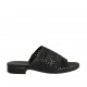 Woman's sandal with elastic band in braided black leather heel 2 - Available sizes:  33, 34, 43