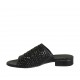 Sandale pour femmes avec elastique en cuir tressé noir talon 2 - Pointures disponibles:  33, 34, 43