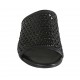 Sandale pour femmes avec elastique en cuir tressé noir talon 2 - Pointures disponibles:  33, 34, 43