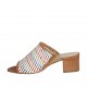 Mule pour femmes avec elastique en cuir tressé multicouleur talon 4 - Pointures disponibles:  42, 43, 44, 45