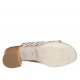 Sabot da donna con elastico in pelle intrecciata multicolore tacco 4 - Misure disponibili: 32, 33, 34, 42, 43, 44, 45