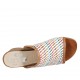 Sabot da donna con elastico in pelle intrecciata multicolore tacco 4 - Misure disponibili: 32, 33, 34, 42, 43, 44, 45
