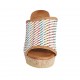 Sabot aperto da donna in pelle intrecciata multicolore con plateau e zeppa 9 - Misure disponibili: 34, 42, 43, 44