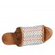 Sabot aperto da donna in pelle intrecciata multicolore con plateau e zeppa 9 - Misure disponibili: 34, 42, 43, 44