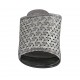 Sandale pour femmes avec elastique en cuir tressé noir, argent et gris talon 4 - Pointures disponibles:  32, 33, 34, 43, 45