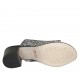 Sabot da donna con elastico in pelle intrecciata nera, argento e grigia tacco 4 - Misure disponibili: 32, 33, 34, 42, 43, 44, 45