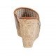 Woman's open mules in tan, bronze and copper braided leather with platform and wedge heel 9 - Available sizes:  42, 43, 44