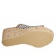 Sabot aperto da donna in pelle intrecciata cuoio, bianca e nera con plateau e zeppa 7 - Misure disponibili: 45