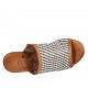 Woman's open mules in tan, black and white braided leather with platform and wedge heel 7 - Available sizes:  45