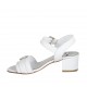 Sandalo con cinturino e fibbia da donna in pelle bianca tacco 4 - Misure disponibili: 33, 34, 42, 43, 44, 45