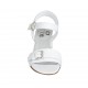 Sandale avec courroie et boucle pour femmes en cuir blanc talon 4 - Pointures disponibles:  44