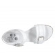 Sandale avec courroie et boucle pour femmes en cuir blanc talon 4 - Pointures disponibles:  44