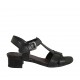 Sandalo da donna con cinturino in pelle nera tacco 3 - Misure disponibili: 33, 34, 42, 43, 44, 45