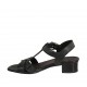Sandalo da donna con cinturino in pelle nera tacco 3 - Misure disponibili: 33, 34, 42, 43, 44, 45